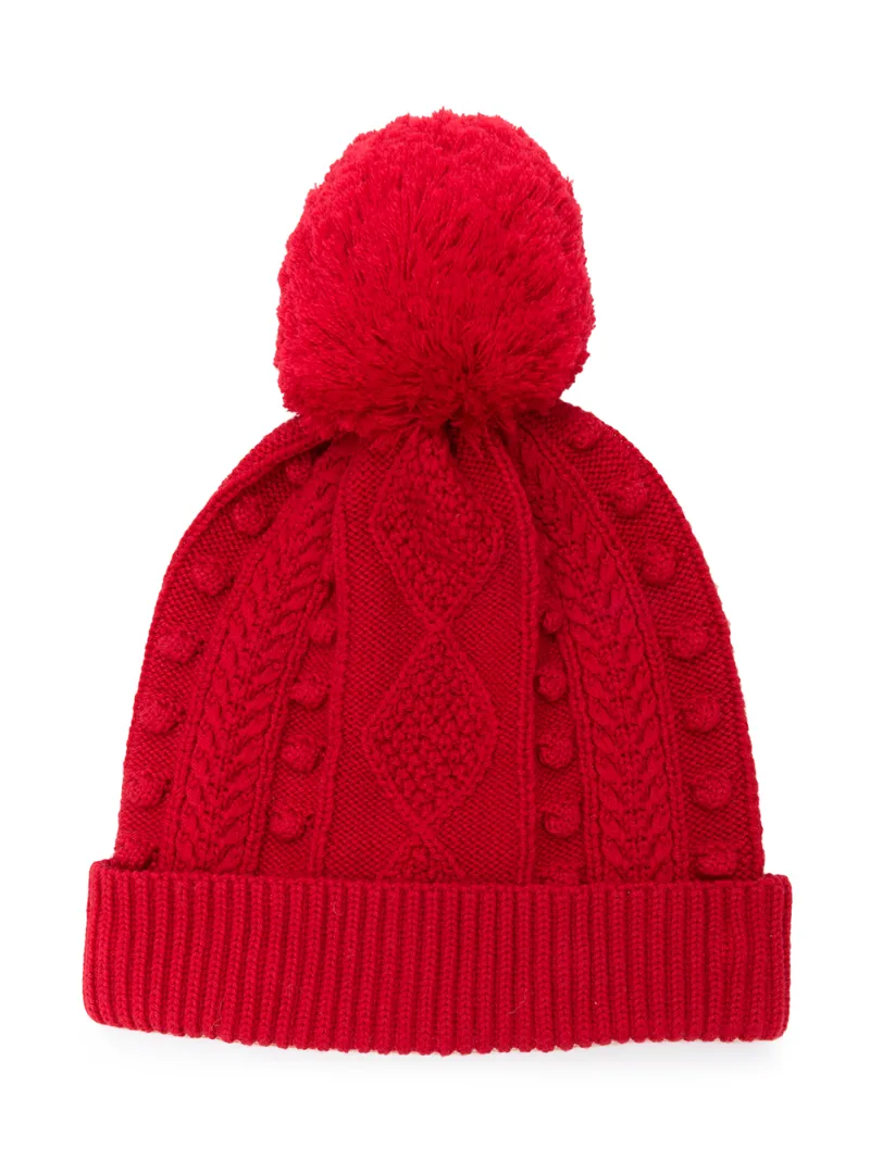 Oscar De La Renta Kids вязаная шапка с узором косы